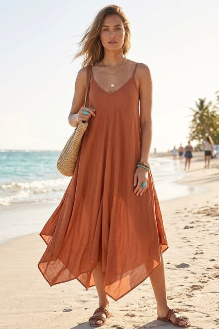 CAMI ASYMMETRIC SUN DRESS