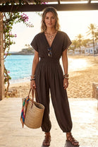 GATHERED HAREM JUMPSUIT