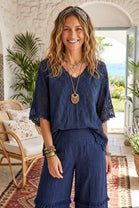 LACE CROCHET BATWING TOP