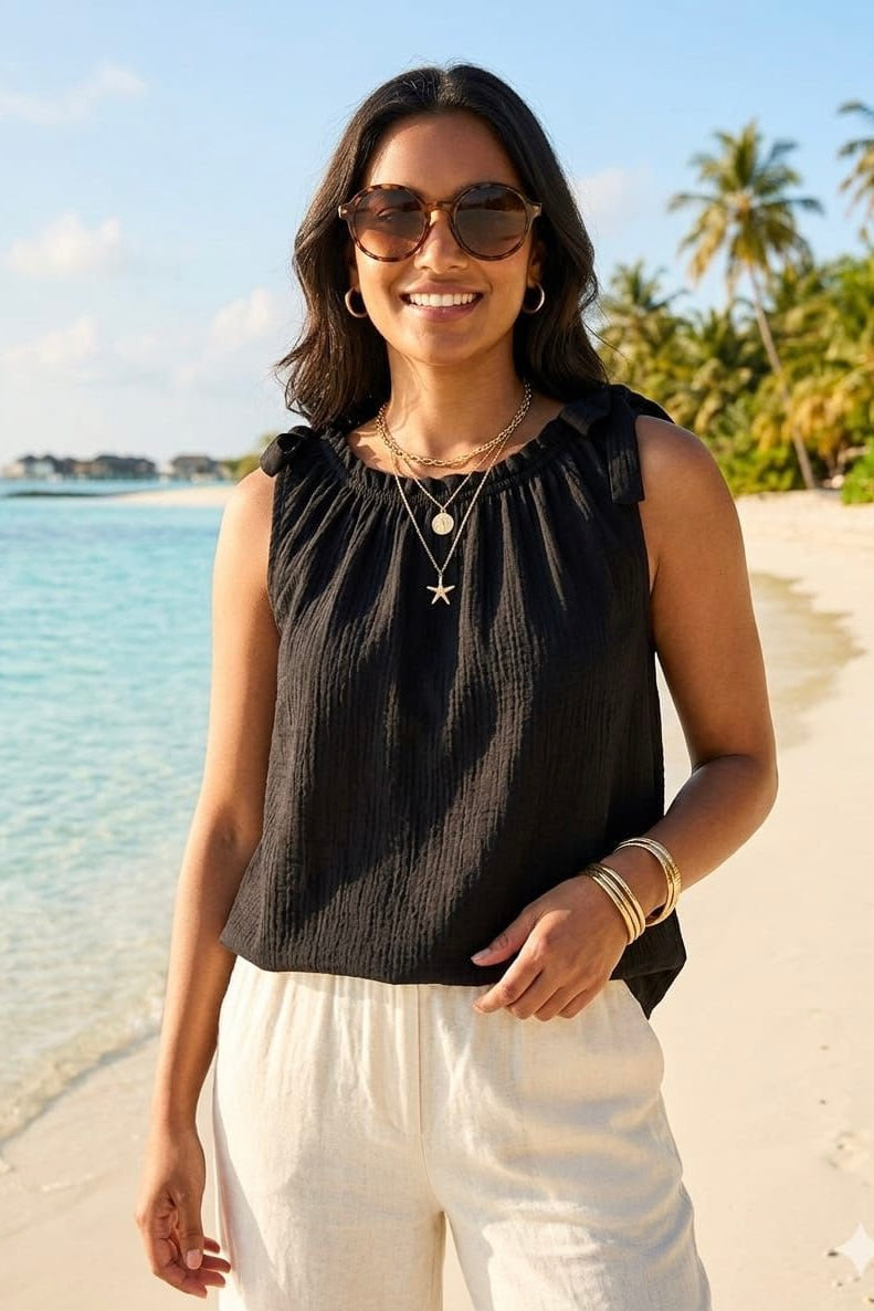 ONE SHOULDER TIE TOP