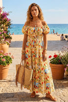 TROPICAL PRINT BUTTON MAXI(MIXED COLOUR PACK)