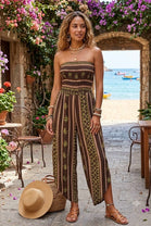 BANDEAU  PRINT SPLIT LEG JUMPSUIT