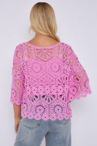 CIRCLE PRINT CROCHET 2-IN-1 TOP (15116655952256) (15123544998272) (15129924108672) (15152738107776)