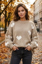 HEART KNITTED OVERSIZED JUMPER