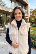 FAUX-FUR ZIP-UP WAISTCOAT
