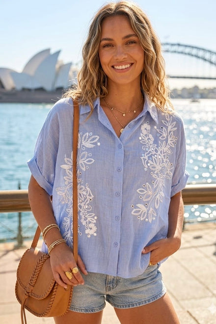 FLORAL EMBROIDERY SHIRT