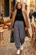 CHECK CUFF DETAIL TROUSERS
