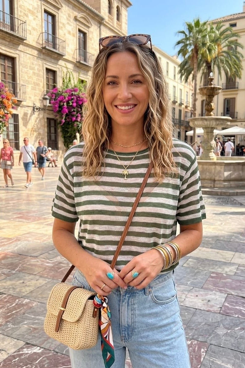 STRIPE FINE KNIT TOP