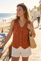 EMBRIDERY LACE TRIM WAISTCOAT