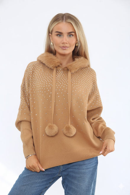 SEQUIN FURR HOODIE (15364444291456)