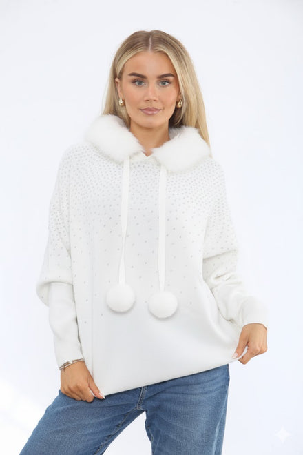 SEQUIN FURR HOODIE (15364493508992)