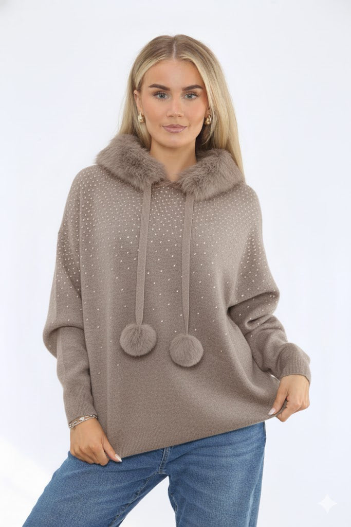 SEQUIN FURR HOODIE (15364493902208)