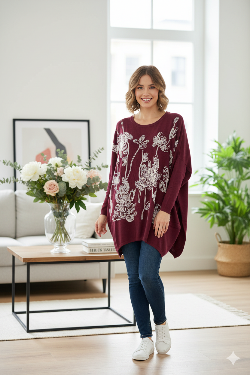 EMBROIDERED DETAIL JUMPER