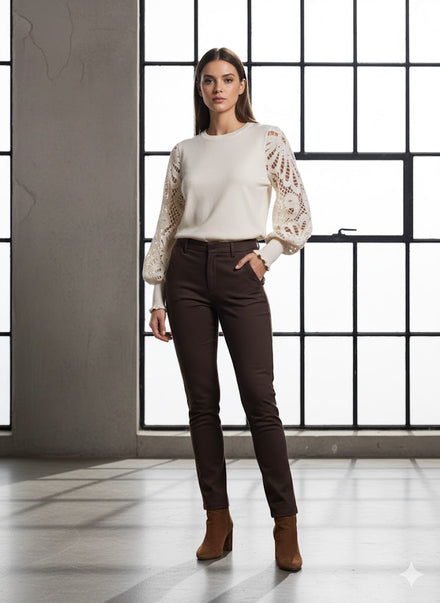 LACE SLEEVE JUMPER