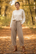 BELTED BARREL TROUSER