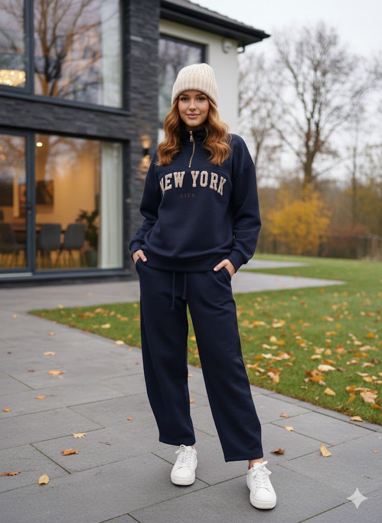 OVERSIZED HALF ZIP NEWYORK SEWAT