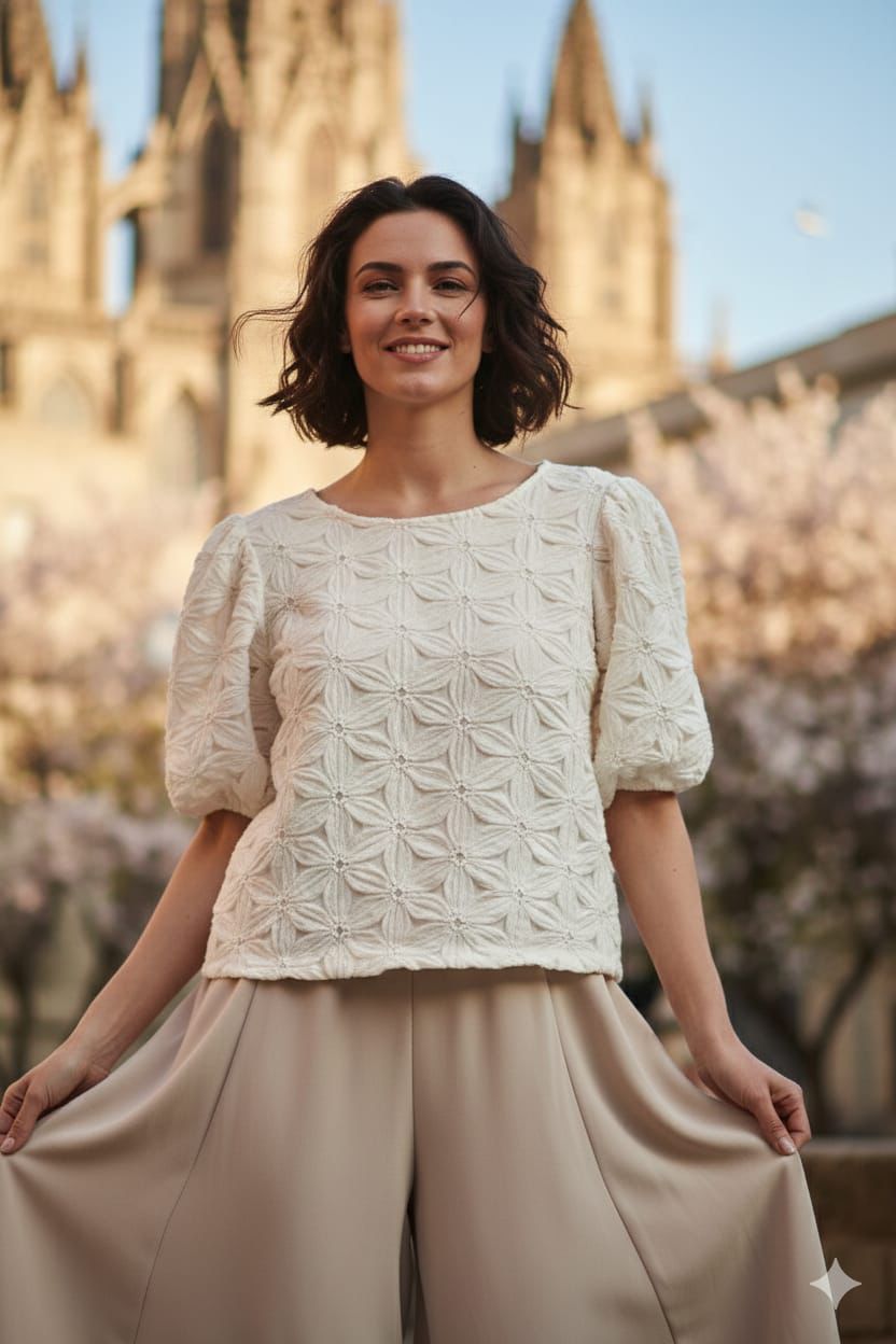 LACE PUFF SLEEVE BLOUSE