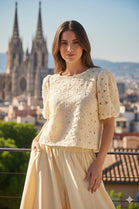 LACE PUFF SLEEVE BLOUSE