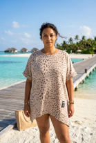 LEOPARD CAP SLEEVE OVERSIZED TUNIC