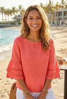 LINEN BELL SLEEVE TOP
