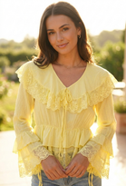 LACE TIERED LONG SLEEVE TOP