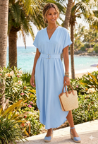 CAP SLEEVE OVERSIZED TUNIC DRESS