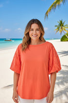 EMBROIDERY PUFF SLEEVE BLOUSE