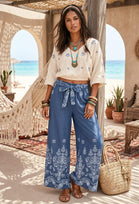 BORDER PRINTED WIDE LEG TROUSER(MIXED COLOUR PACK)