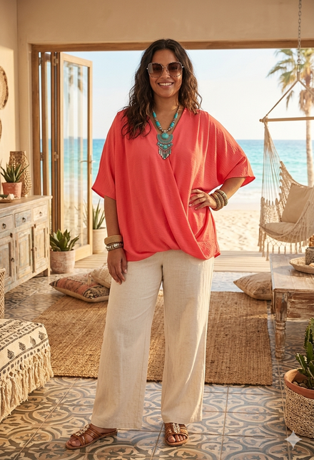 OVERSIZED WRAP FRONT TOP