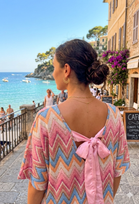 ZIG ZAG PRINT BOW BACK TOP