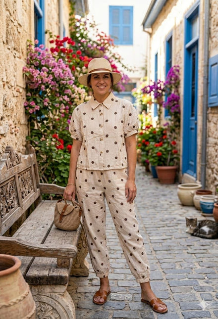 POLKA DOT PUFF SELEEVE SET