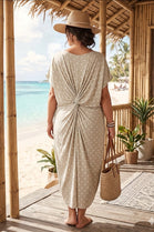 TWIST BACK DOT PRINT CAP SLEEVE TUNIC