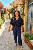 PUFF SLEEVE V-NECK BLOUSE