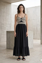 CAMI EMBROIDERED DETAIL MAXI