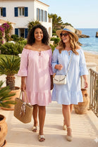 OFF-SHOULDER STRIPE TUNIC DRESS(MIXED COLOUR PACK)