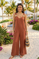 GOLD METAL WIDE LEG JUMPSUIT