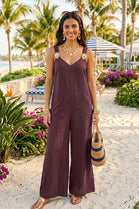 GOLD METAL WIDE LEG JUMPSUIT
