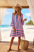 STRIPE COLOURED SMOCK DRESS