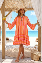 STRIPE COLOURED SMOCK DRESS