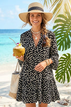 DOT PRINT SMOCK DRESS