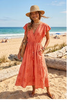 EMBROIDERED FLORAL MAXI DRESS