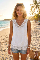 LACE CROCHET DETAIL TOP
