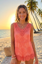 LACE CROCHET DETAIL TOP
