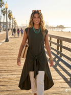 JERSEY FRONT TIE HIGH LOW  DRESS