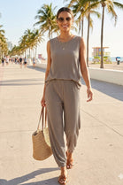 PLEATED TWO PIECE LOUNGEWEAR SET