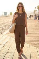 PLEATED TWO PIECE LOUNGEWEAR SET