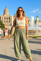ELASTICATED BARREL TROUSER