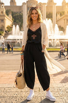 ELASTICATED BARREL TROUSER
