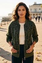 LEOPARD ZIP-UP BOMBER JACKET