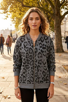 LEOPARD ZIP-UP BOMBER JACKET